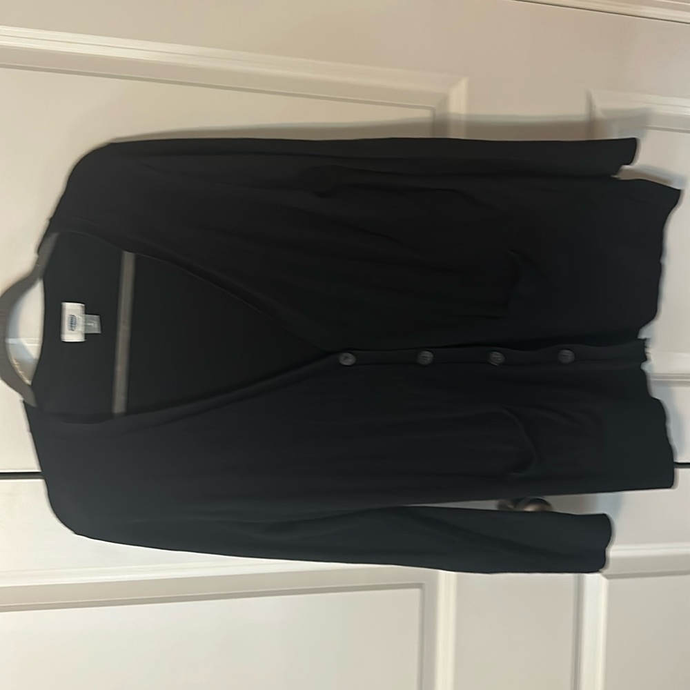 Old Navy, black cardigan; long; size L